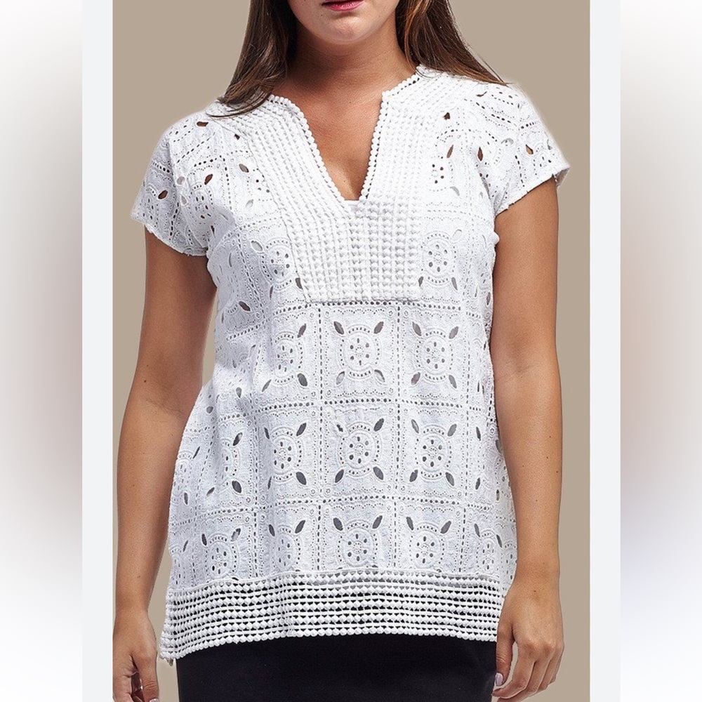NWT Raga boho open crochet lace  top